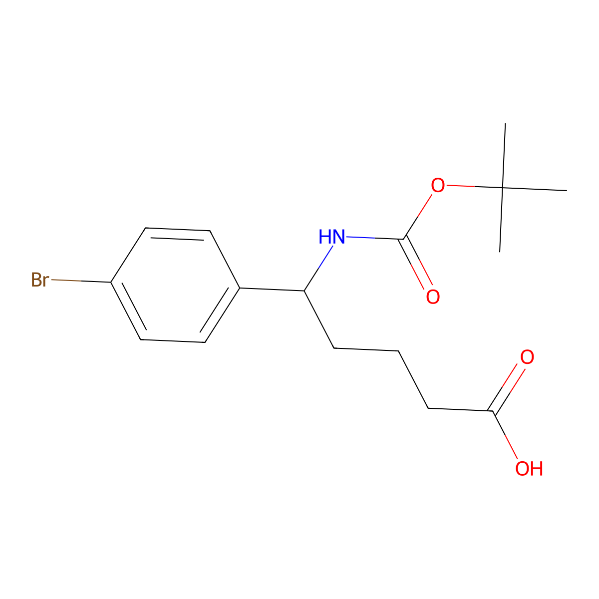 5-(4-Bromophenyl)-5-{[(tert-butoxy)carbonyl]amino}pentanoic acid molecular structure, CAS 2353082-89-8