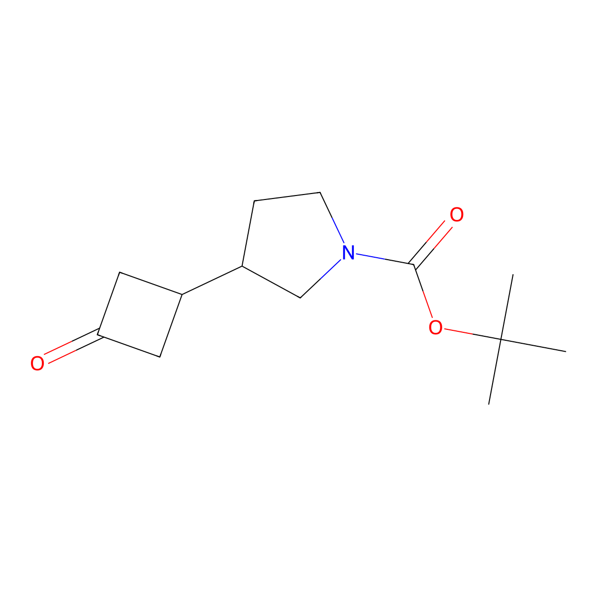 Tert-butyl 3-(3-oxocyclobutyl)pyrrolidine-1-carboxylate molecular structure, CAS 2353088-17-0