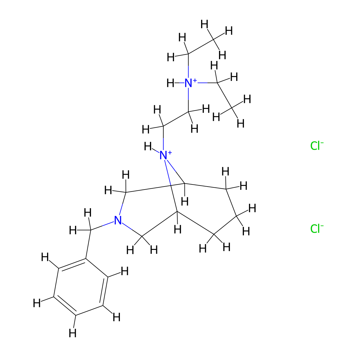 3,9-Diazabicyclo(3.3.1)nonane, 3-benzyl-9-(2-(diethylamino)ethyl)-, dihydrochloride molecular structure, CAS 23531-23-9