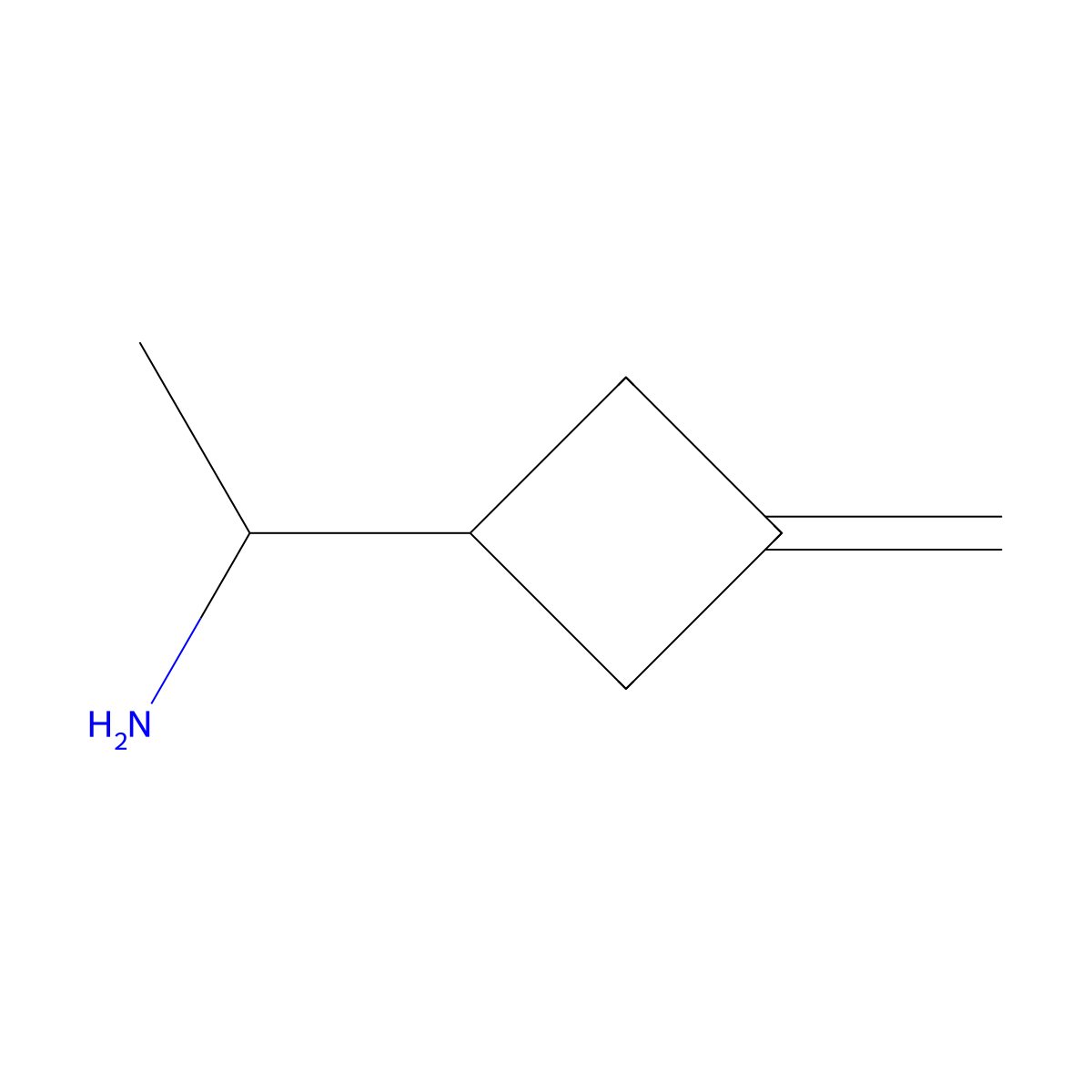 1-(3-Methylidenecyclobutyl)ethan-1-amine molecular structure, CAS 2353115-49-6