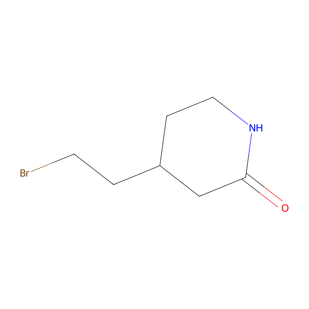 4-(2-Bromoethyl)piperidin-2-one molecular structure, CAS 2353120-22-4