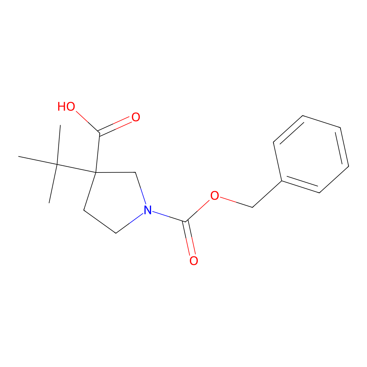 1-[(Benzyloxy)carbonyl]-3-tert-butylpyrrolidine-3-carboxylic acid molecular structure, CAS 2353121-97-6