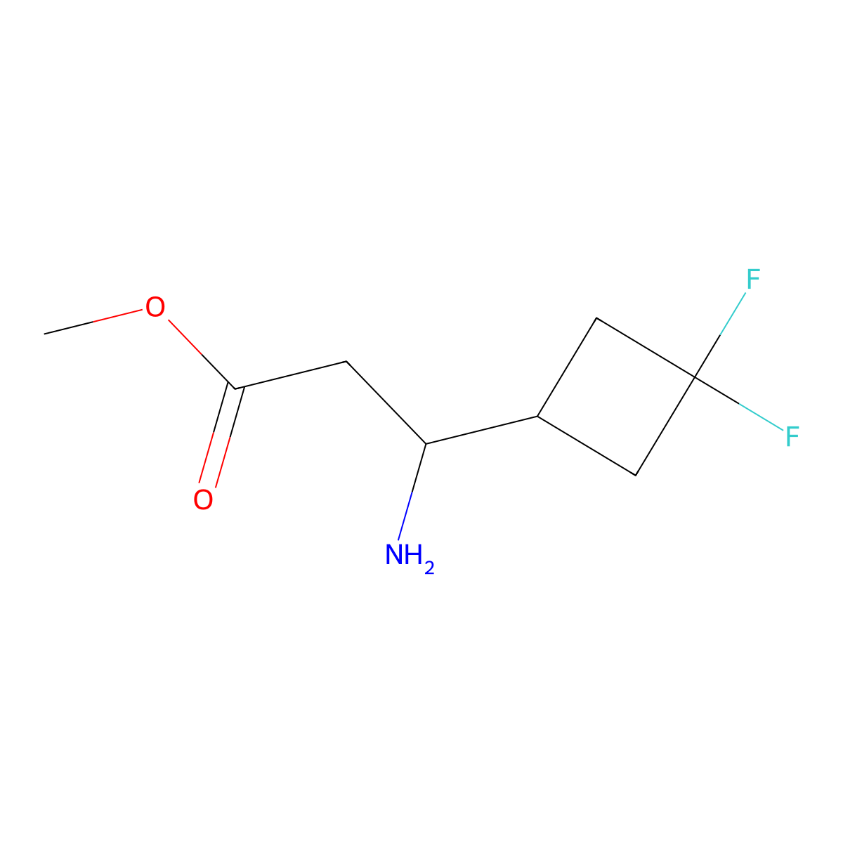 Methyl 3-amino-3-(3,3-difluorocyclobutyl)propanoate molecular structure, CAS 2353123-66-5