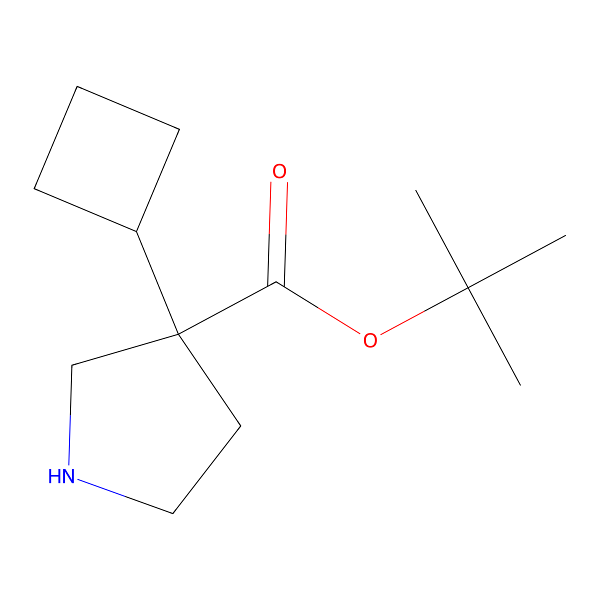 Tert-butyl 3-cyclobutylpyrrolidine-3-carboxylate molecular structure, CAS 2353133-04-5