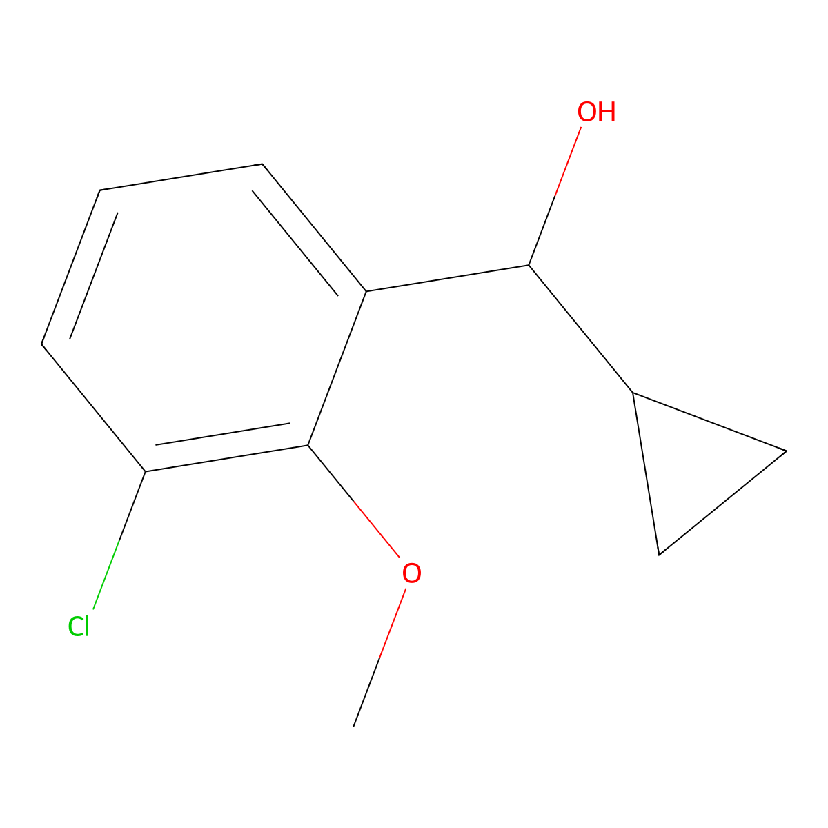 3-Chloro-alpha-cyclopropyl-2-methoxybenZenemethanol molecular structure, CAS 2353136-67-9