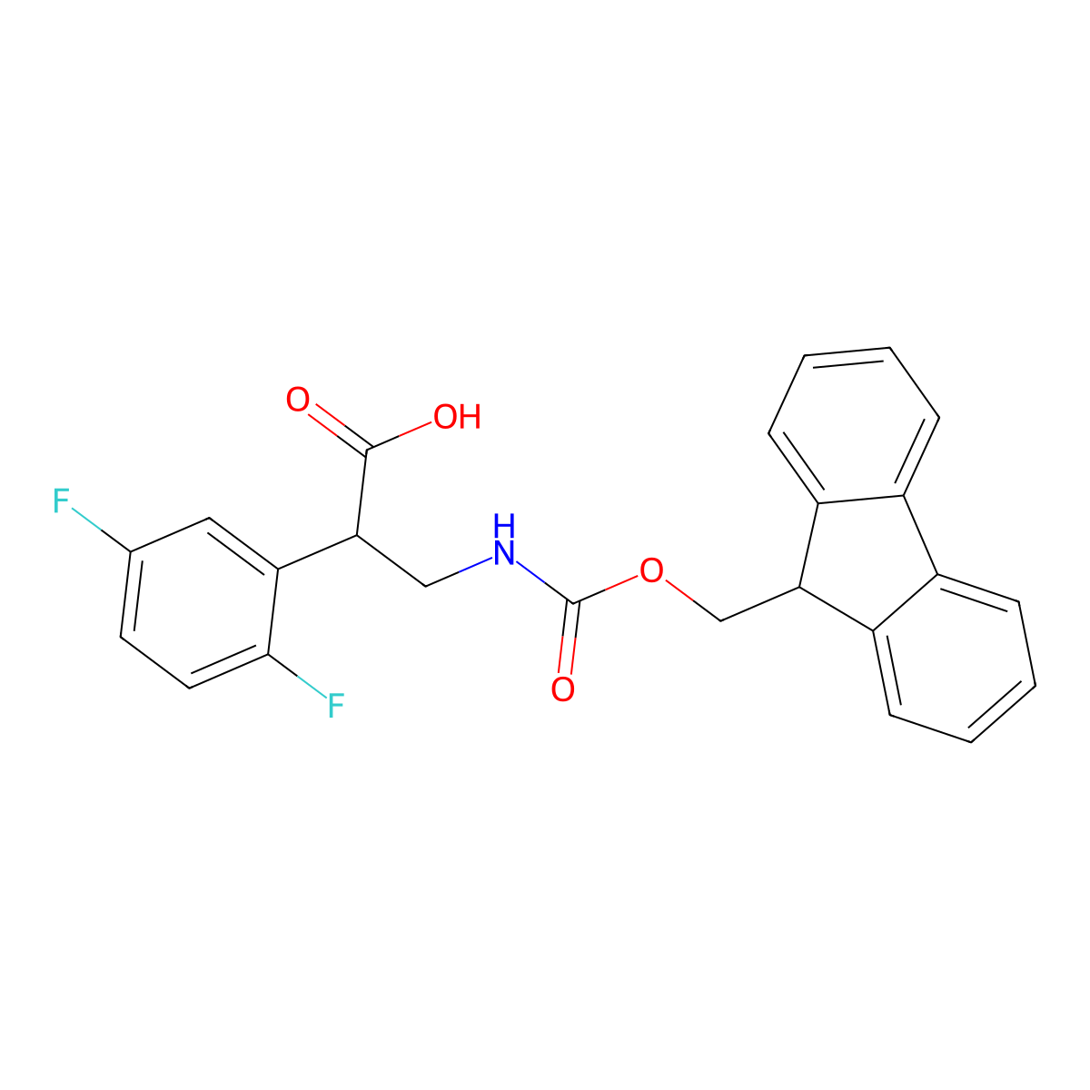 2-(2,5-difluorophenyl)-3-({[(9H-fluoren-9-yl)methoxy]carbonyl}amino)propanoic acid molecular structure, CAS 2353150-83-9