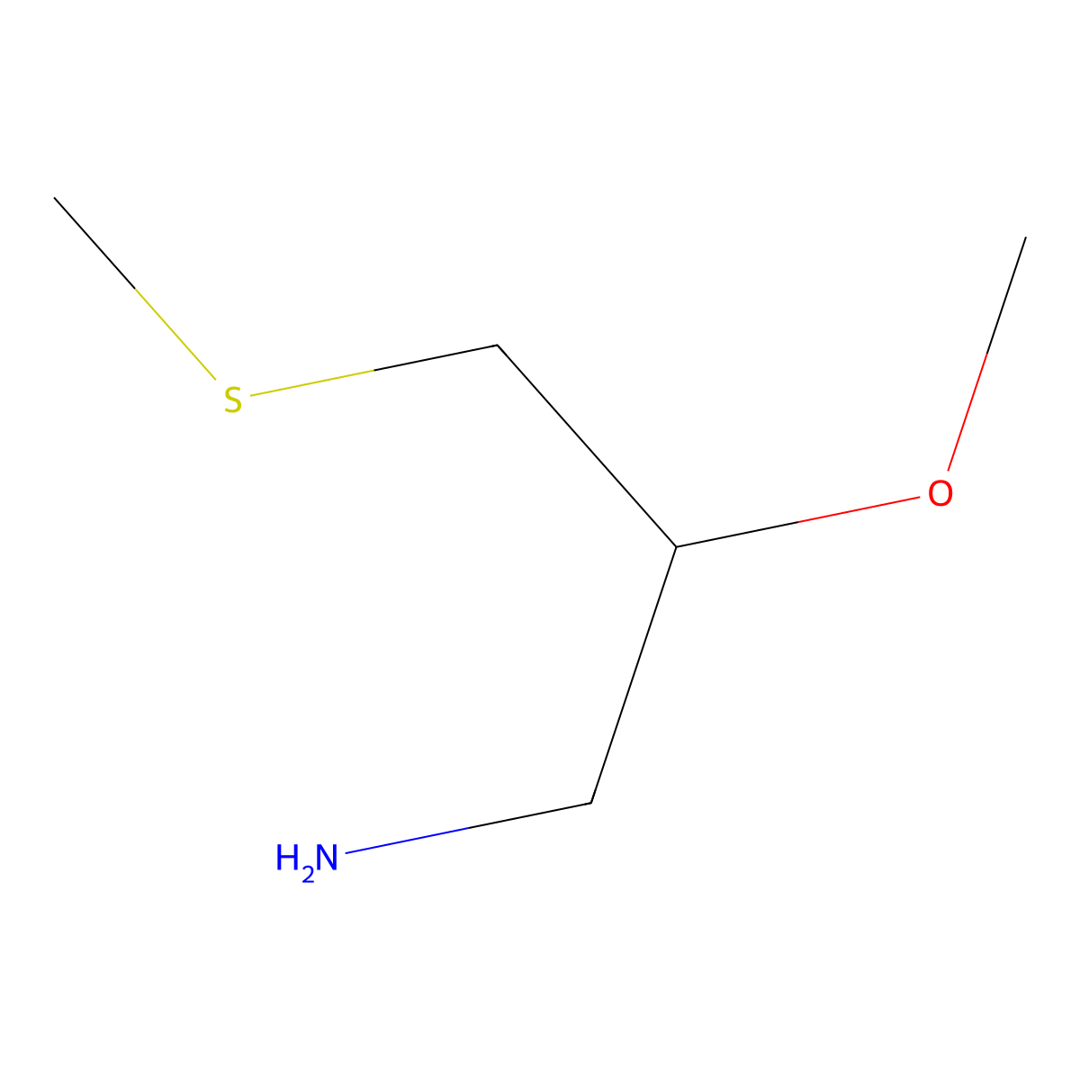 2-Methoxy-3-(methylsulfanyl)propan-1-amine molecular structure, CAS 2353154-29-5