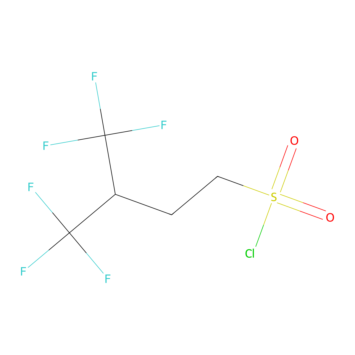 4,4,4-Trifluoro-3-(trifluoromethyl)butane-1-sulfonylchloride molecular structure, CAS 2353171-58-9