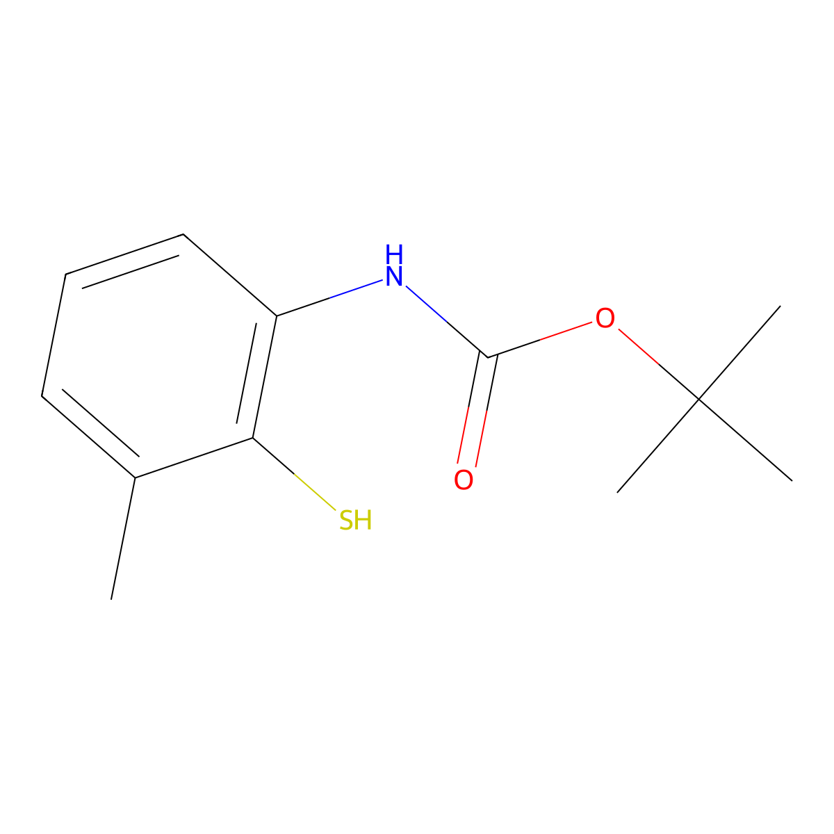 tert-butyl N-(3-methyl-2-sulfanylphenyl)carbamate molecular structure, CAS 2353178-58-0