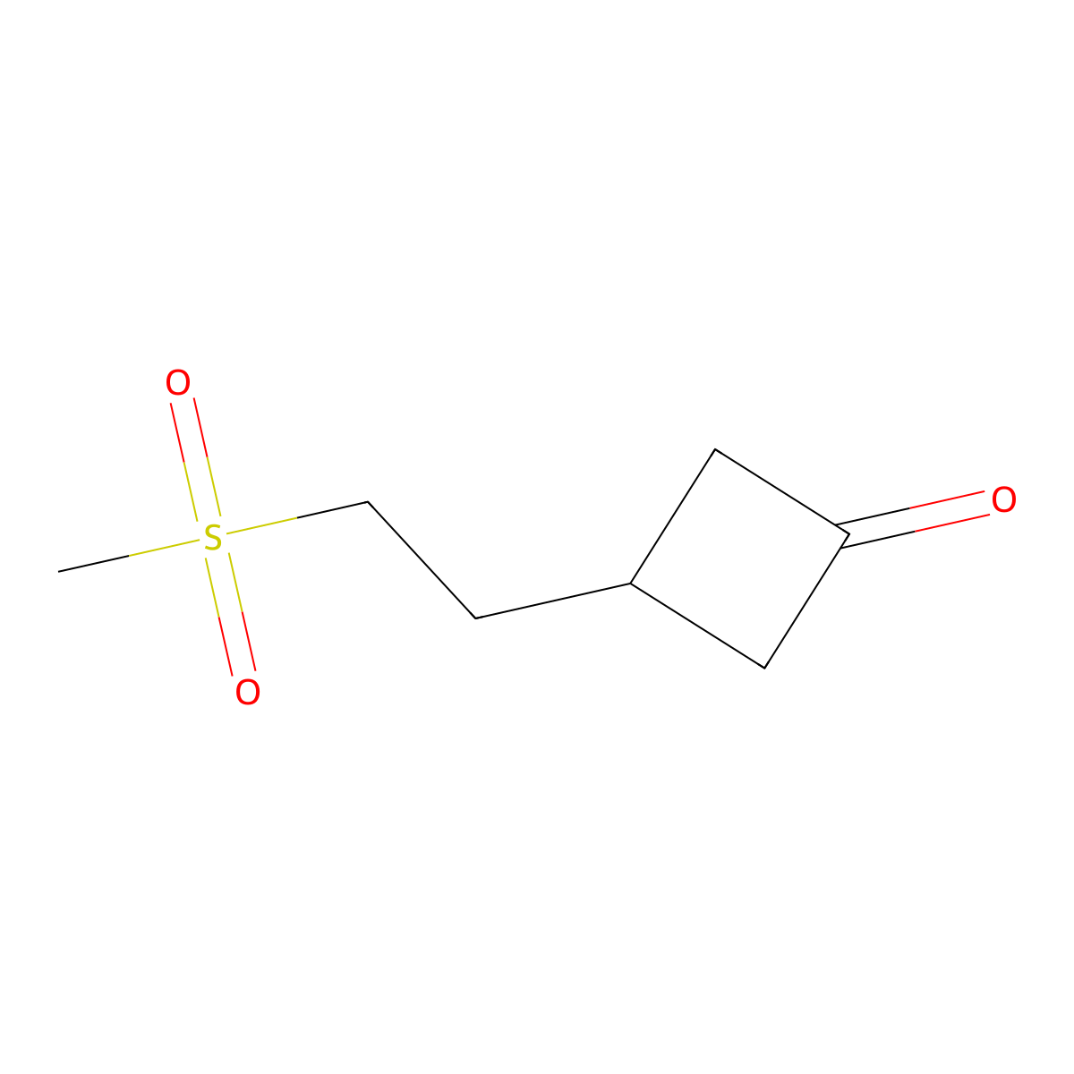 3-(2-Methanesulfonylethyl)cyclobutan-1-one molecular structure, CAS 2353187-26-3