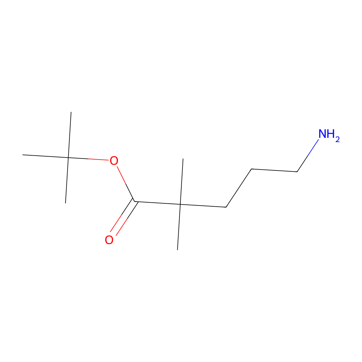 Tert-butyl 5-amino-2,2-dimethylpentanoate molecular structure, CAS 2353196-68-4