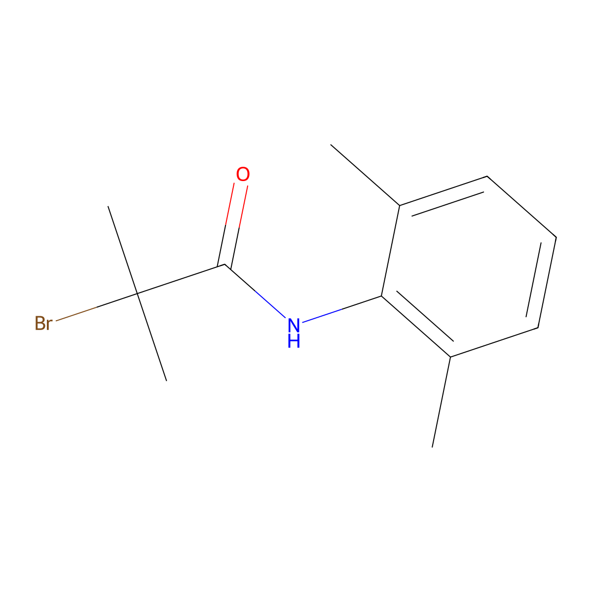2-bromo-N-(2,6-dimethylphenyl)-2-methylpropanamide molecular structure, CAS 23532-16-3