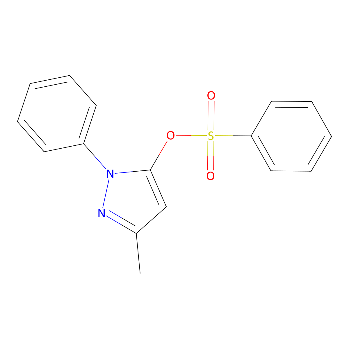 3-methyl-1-phenyl-1H-pyrazol-5-yl benzenesulfonate molecular structure, CAS 23532-91-4