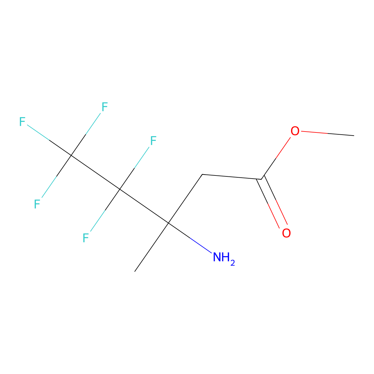 Methyl 3-amino-4,4,5,5,5-pentafluoro-3-methylpentanoate molecular structure, CAS 2353231-16-8