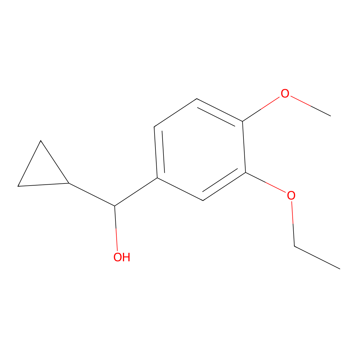 alpha-Cyclopropyl-3-ethoxy-4-methoxybenZenemethanol molecular structure, CAS 2353233-36-8