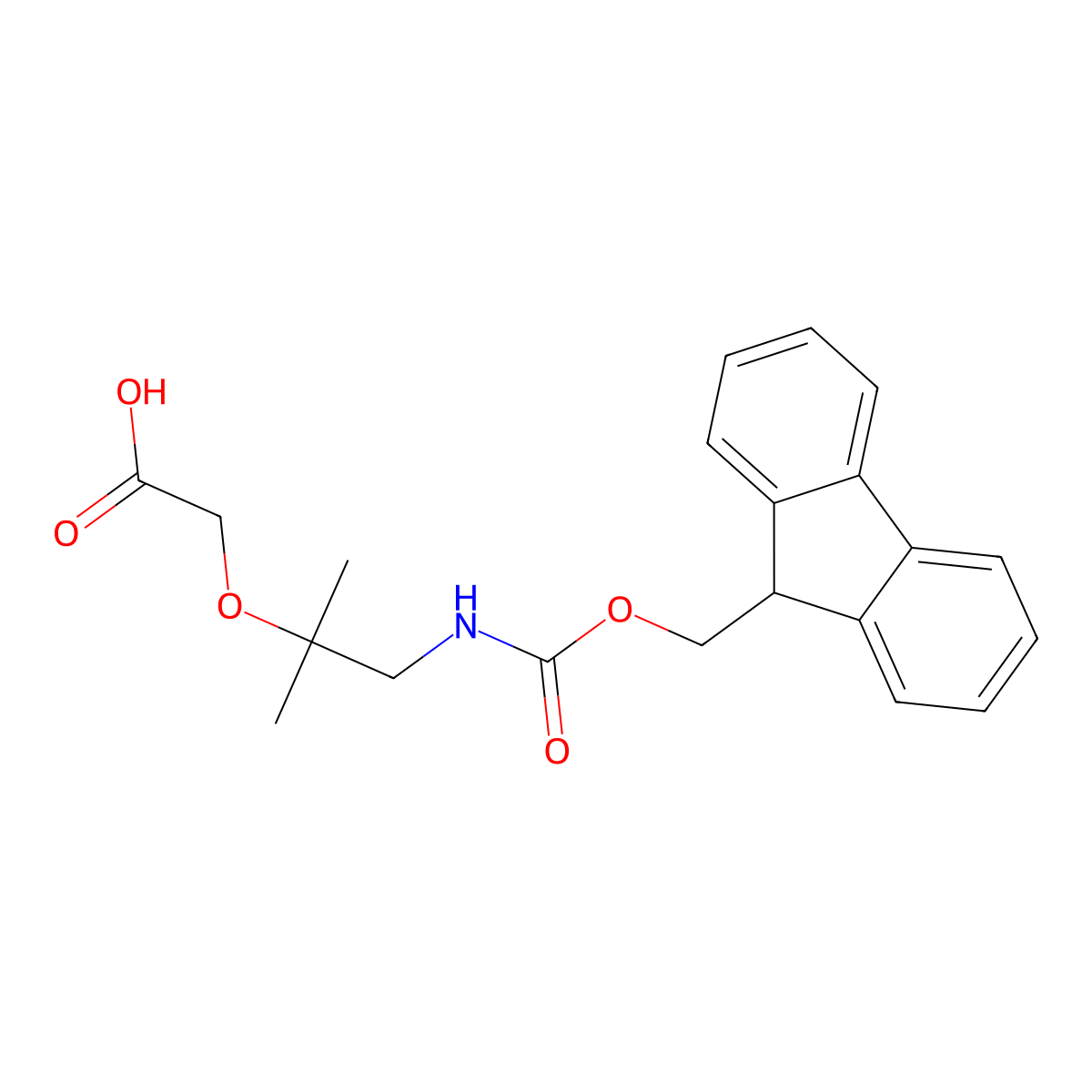 2-{[1-({[(9H-fluoren-9-yl)methoxy]carbonyl}amino)-2-methylpropan-2-yl]oxy}acetic acid molecular structure, CAS 2353234-87-2