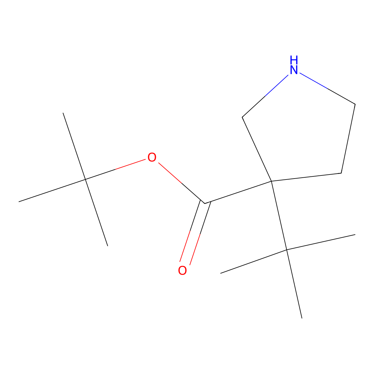Tert-butyl 3-tert-butylpyrrolidine-3-carboxylate molecular structure, CAS 2353236-46-9