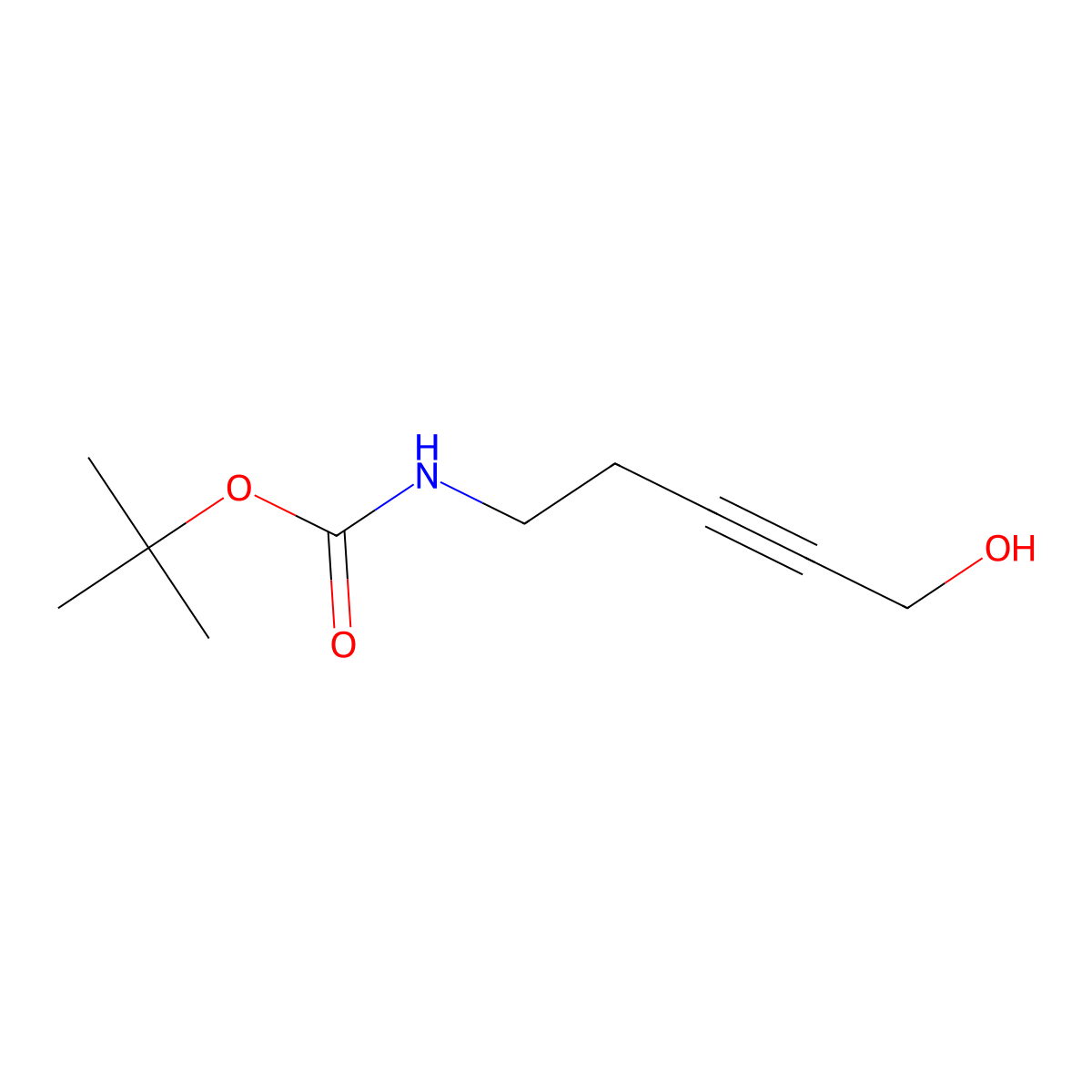 tert-butyl N-(5-hydroxypent-3-yn-1-yl)carbamate molecular structure, CAS 2353237-33-7
