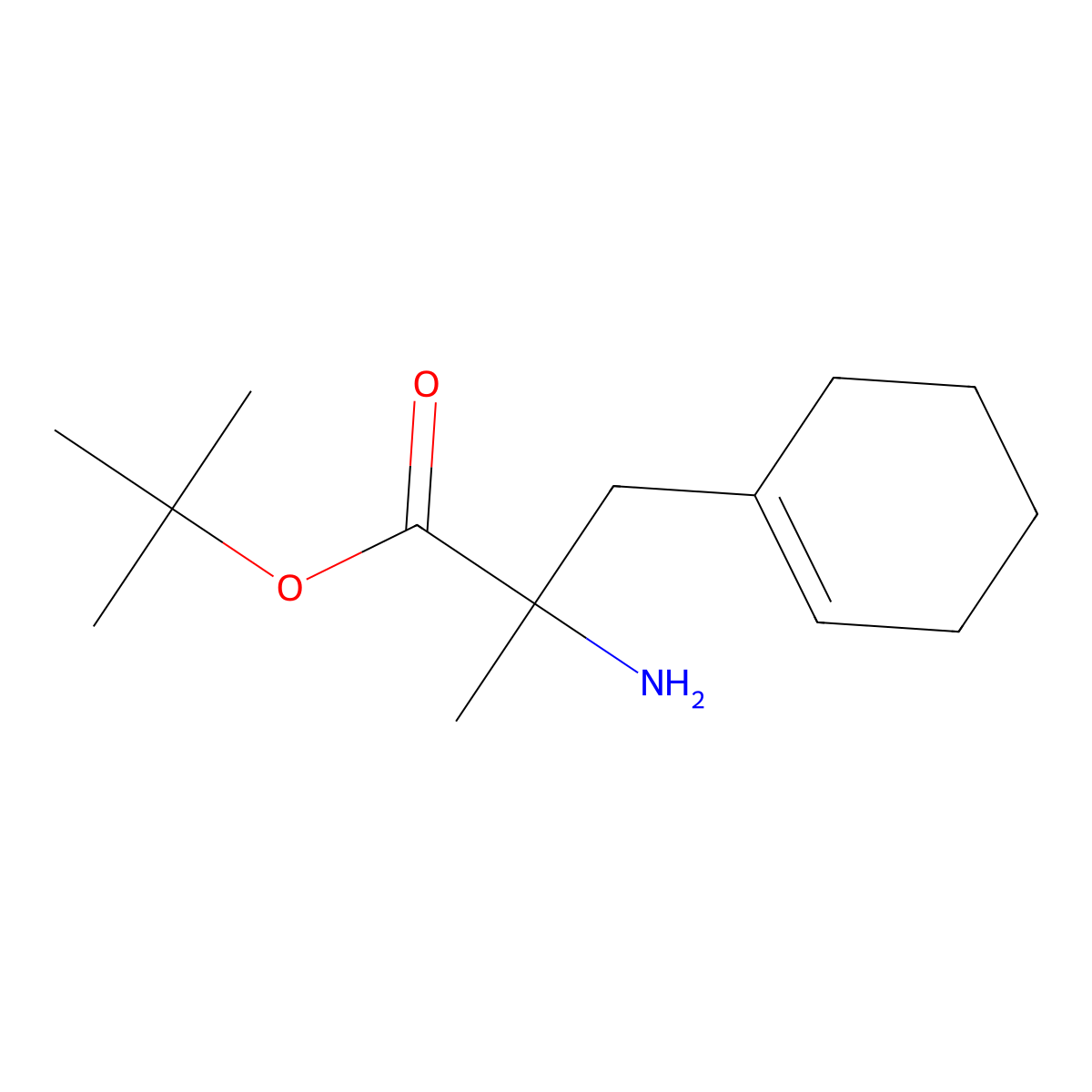 Tert-butyl 2-amino-3-(cyclohex-1-en-1-yl)-2-methylpropanoate molecular structure, CAS 2353244-81-0