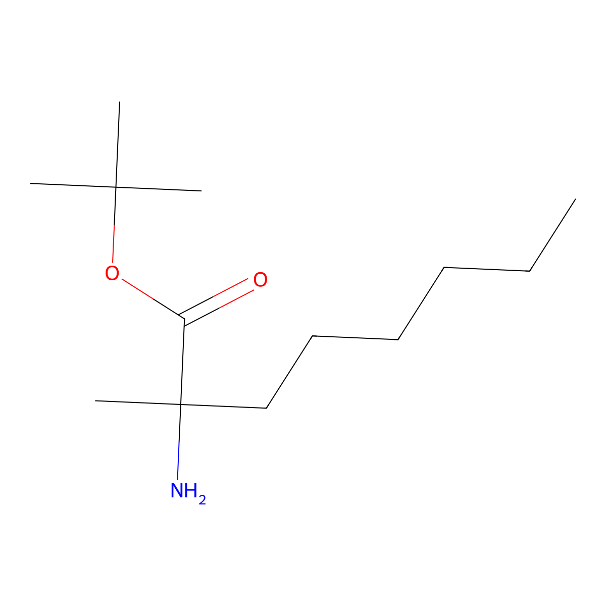Tert-butyl 2-amino-2-methyloctanoate molecular structure, CAS 2353262-30-1