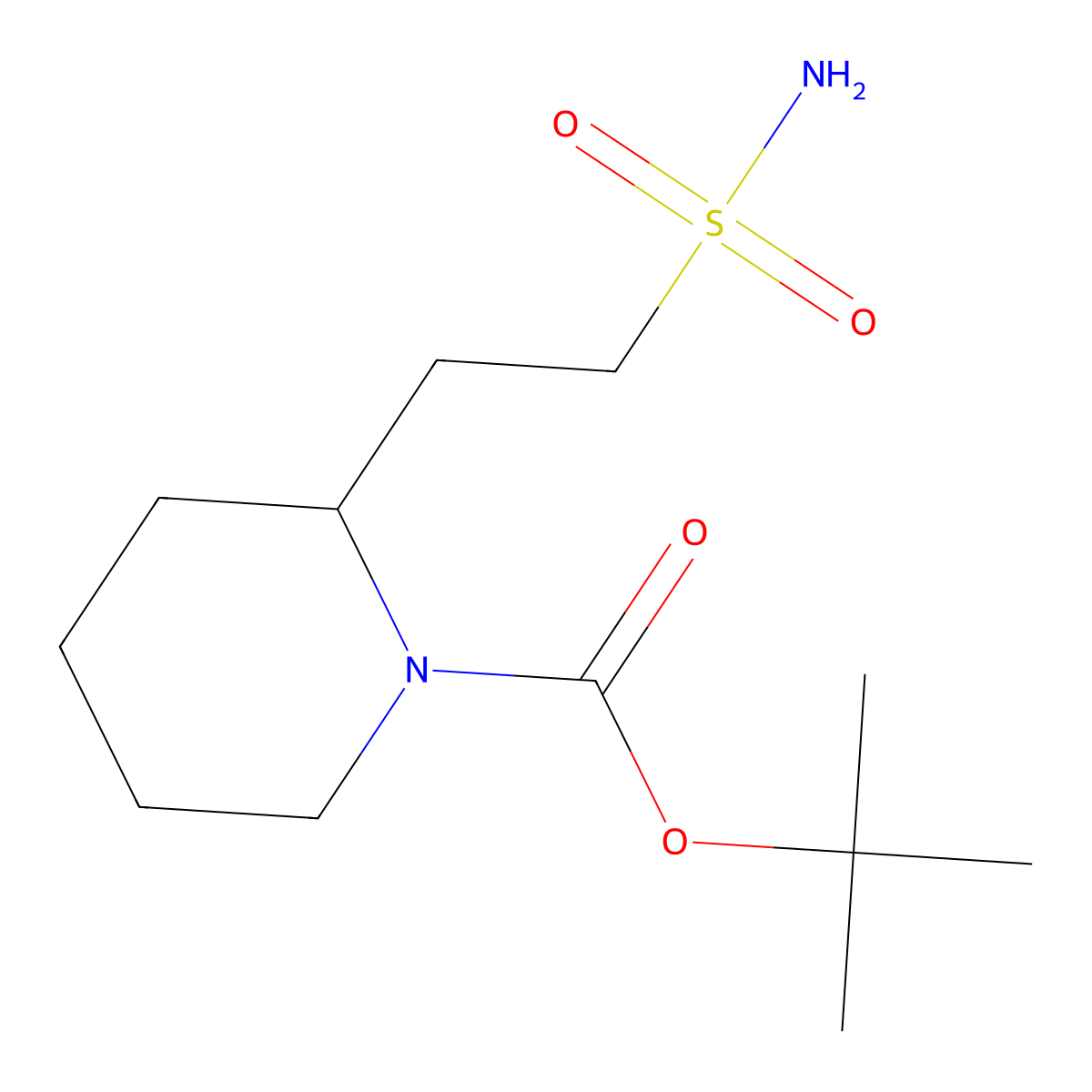 Tert-butyl 2-(2-sulfamoylethyl)piperidine-1-carboxylate molecular structure, CAS 2353267-99-7