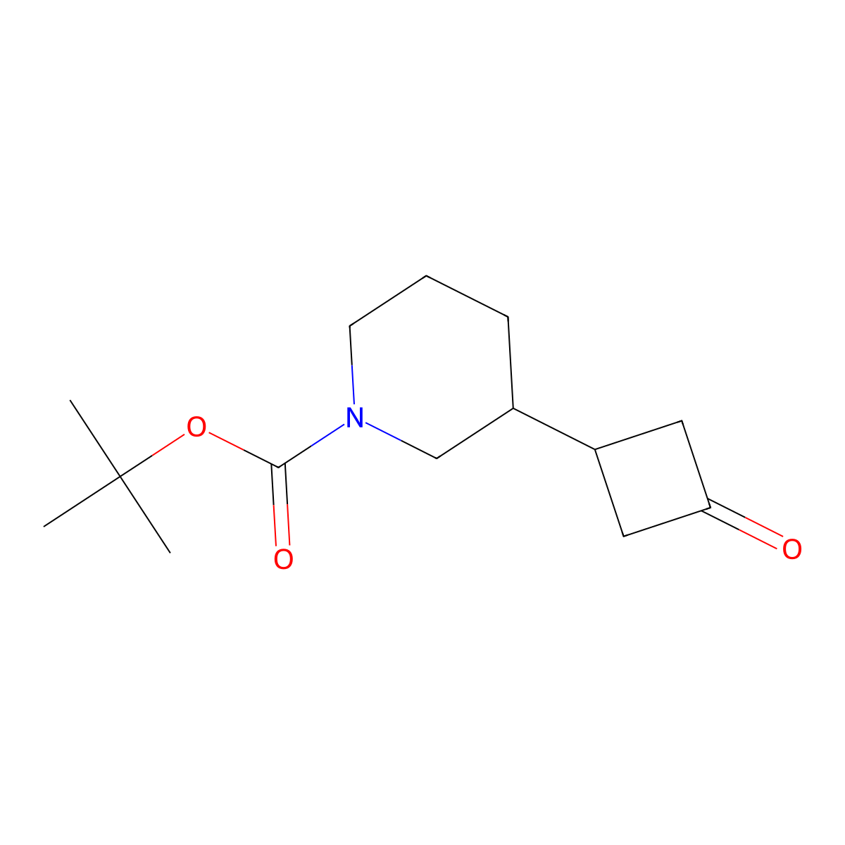 Tert-butyl 3-(3-oxocyclobutyl)piperidine-1-carboxylate molecular structure, CAS 2353275-53-1