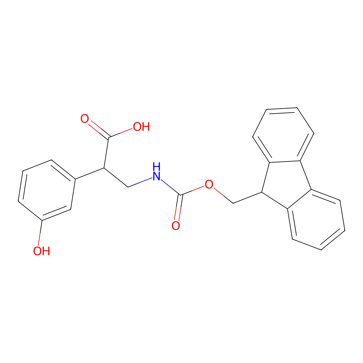 3-({[(9H-fluoren-9-yl)methoxy]carbonyl}amino)-2-(3-hydroxyphenyl)propanoicacid molecular structure, CAS 2353279-83-9