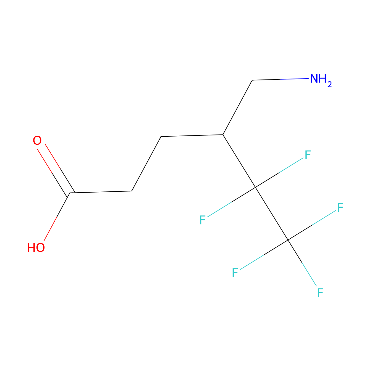 4-(Aminomethyl)-5,5,6,6,6-pentafluorohexanoic acid molecular structure, CAS 2353287-66-6