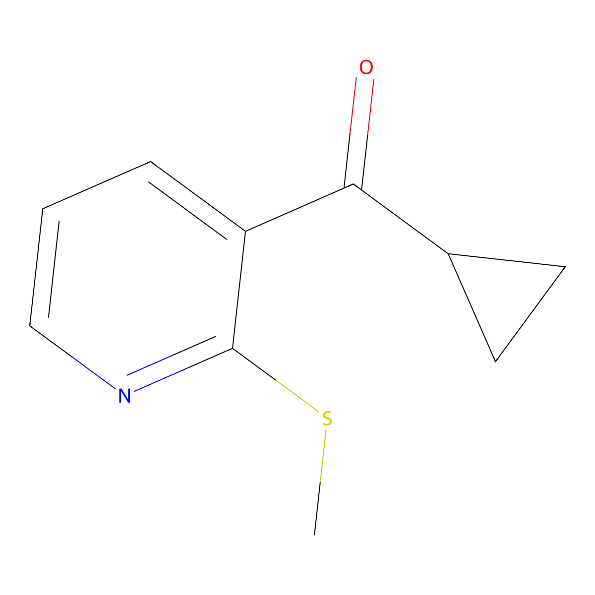 Cyclopropyl[2-(methylthio)-3-pyridinyl]methanone molecular structure, CAS 2353295-76-6
