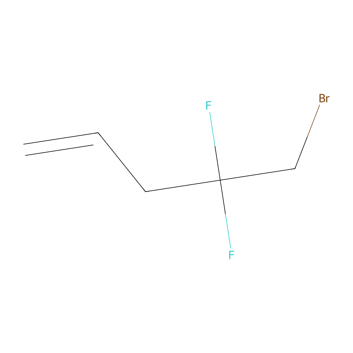 5-Bromo-4,4-difluoropent-1-ene molecular structure, CAS 2353308-21-9