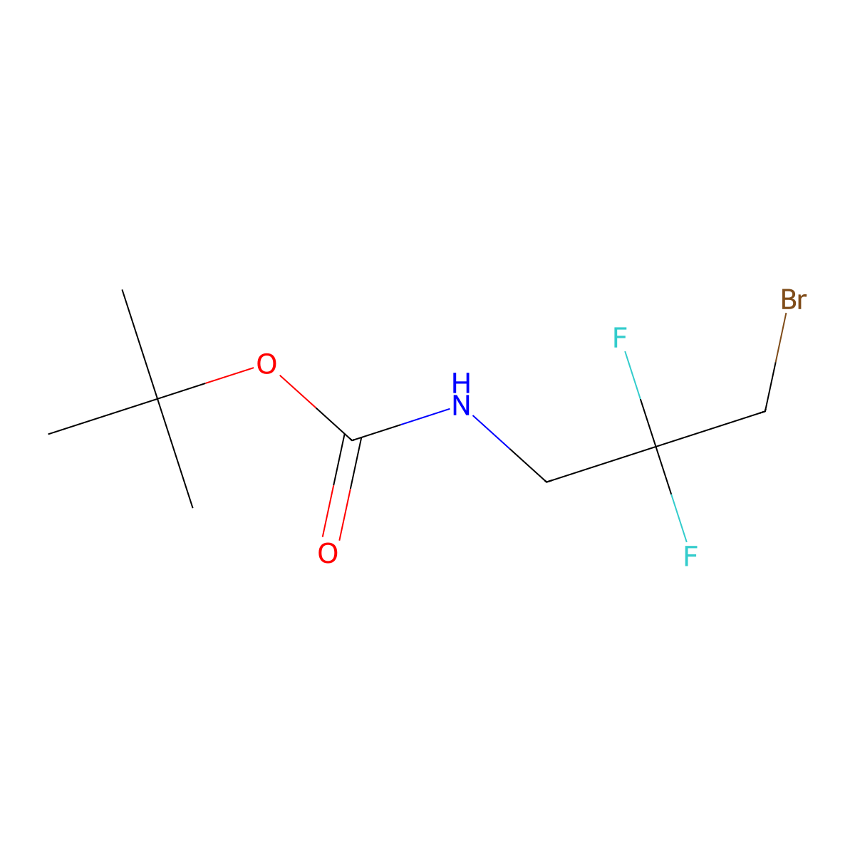 tert-butyl N-(3-bromo-2,2-difluoropropyl)carbamate molecular structure, CAS 2353309-16-5