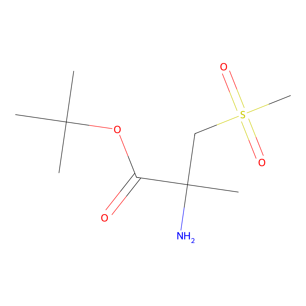 Tert-butyl 2-amino-3-methanesulfonyl-2-methylpropanoate molecular structure, CAS 2353309-83-6