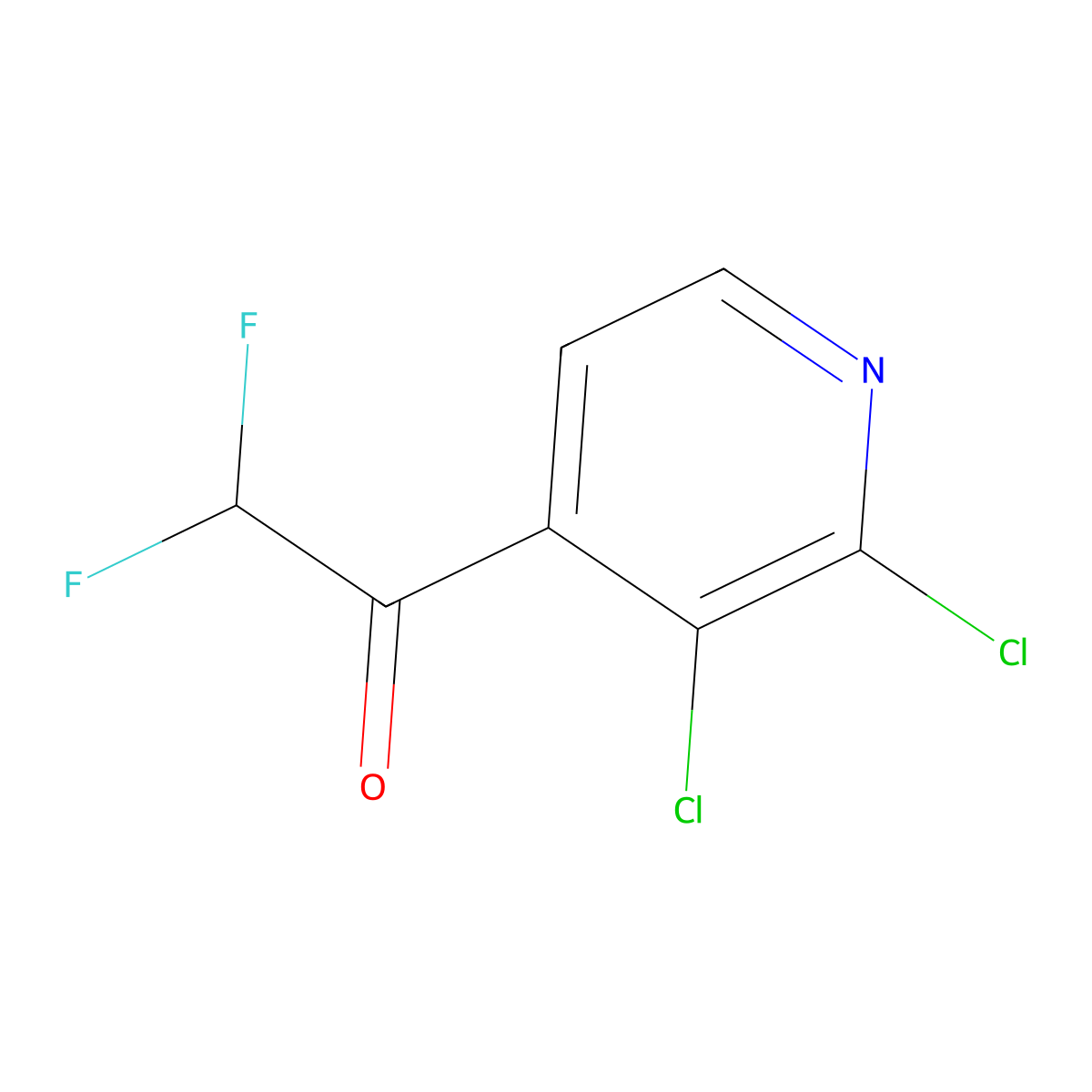 1-(2,3-Dichloropyridin-4-yl)-2,2-difluoroethanone molecular structure, CAS 2353311-06-3