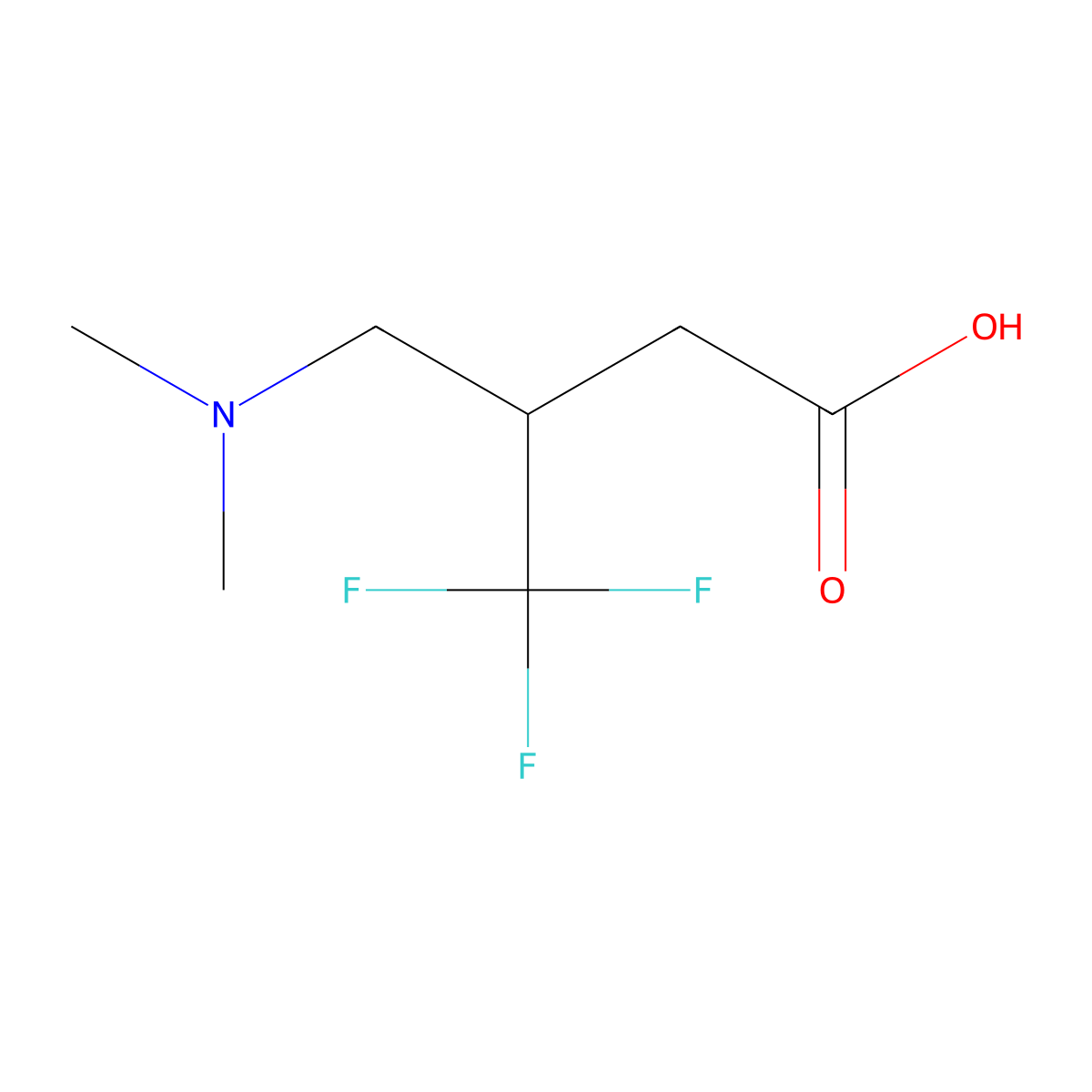 3-[(Dimethylamino)methyl]-4,4,4-trifluorobutanoic acid molecular structure, CAS 2353313-48-9
