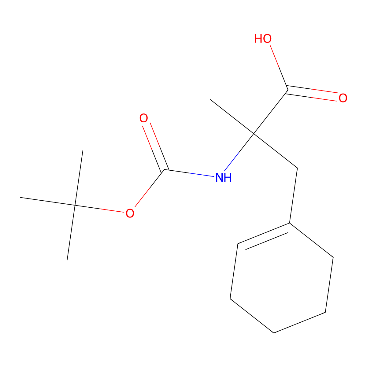 2-{[(Tert-butoxy)carbonyl]amino}-3-(cyclohex-1-en-1-yl)-2-methylpropanoic acid molecular structure, CAS 2353337-31-0