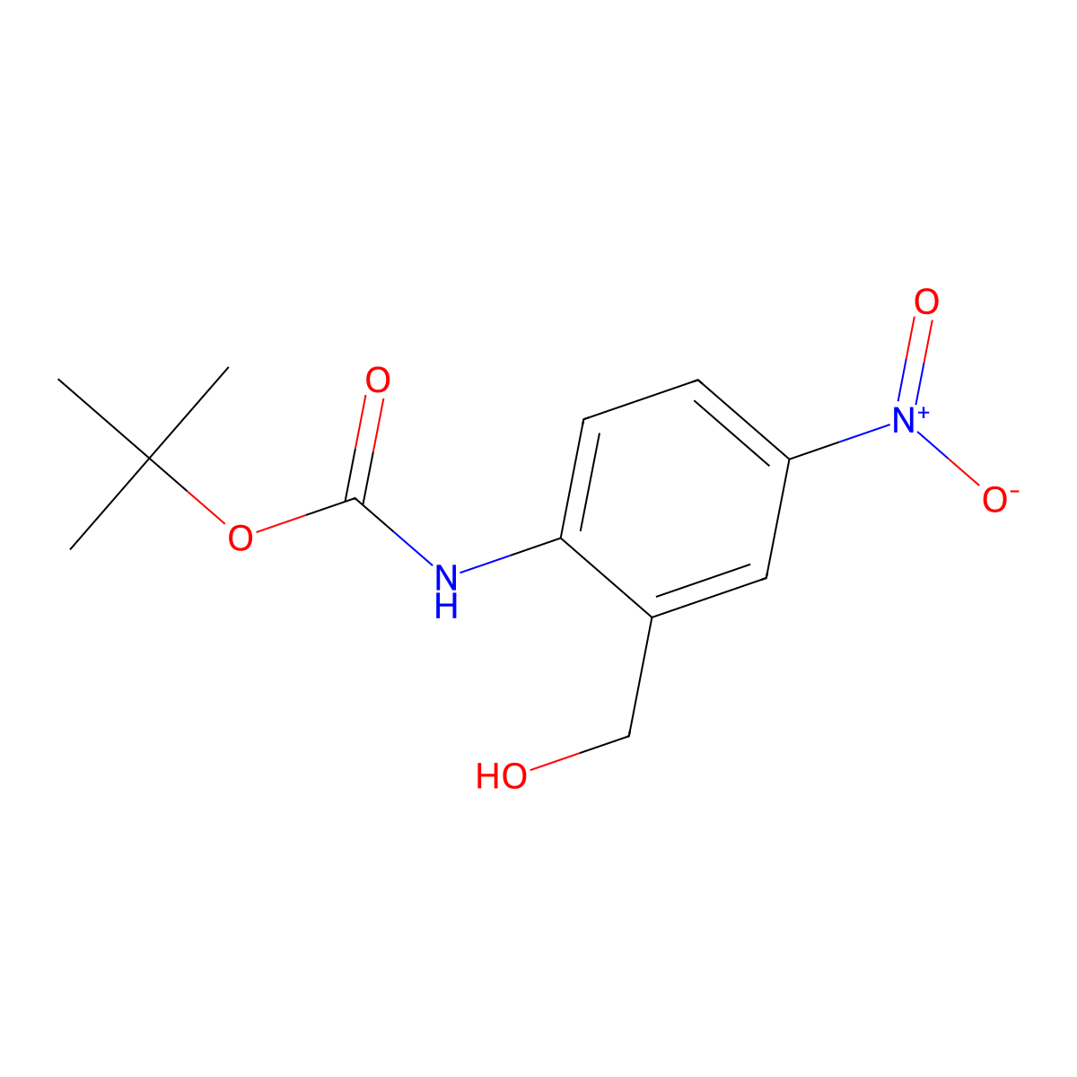 tert-butyl N-[2-(hydroxymethyl)-4-nitrophenyl]carbamate molecular structure, CAS 2353344-82-6