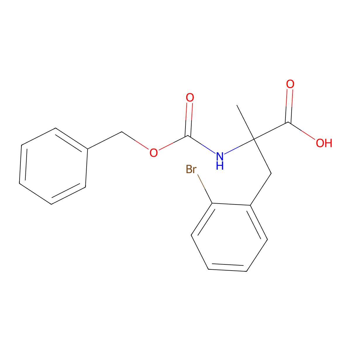 2-{[(Benzyloxy)carbonyl]amino}-3-(2-bromophenyl)-2-methylpropanoic acid molecular structure, CAS 2353345-12-5