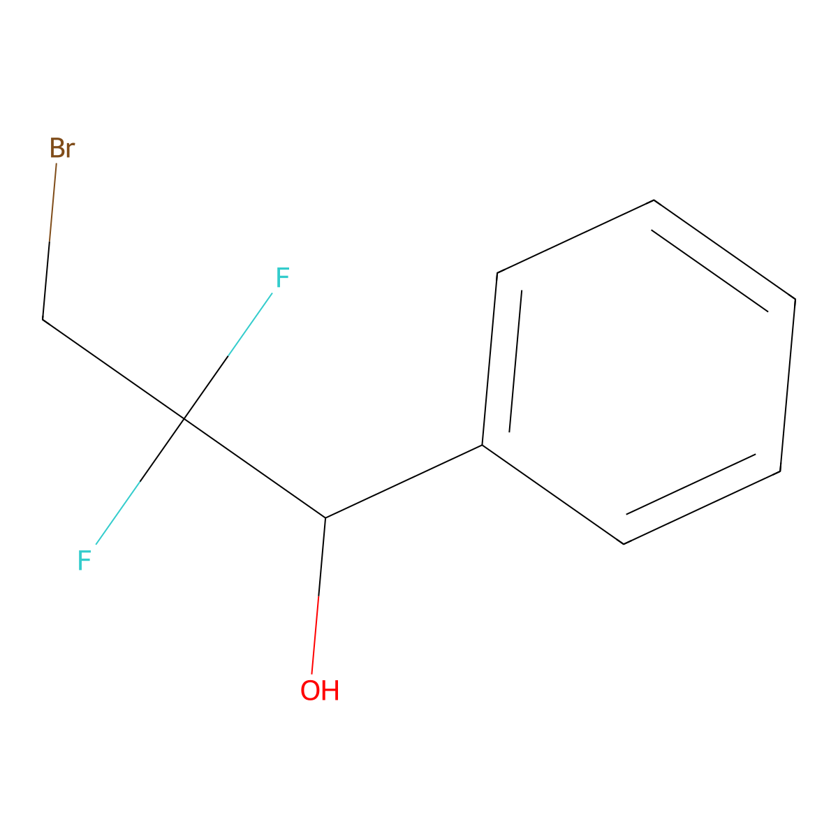 3-Bromo-2,2-difluoro-1-phenylpropan-1-ol molecular structure, CAS 2353356-48-4
