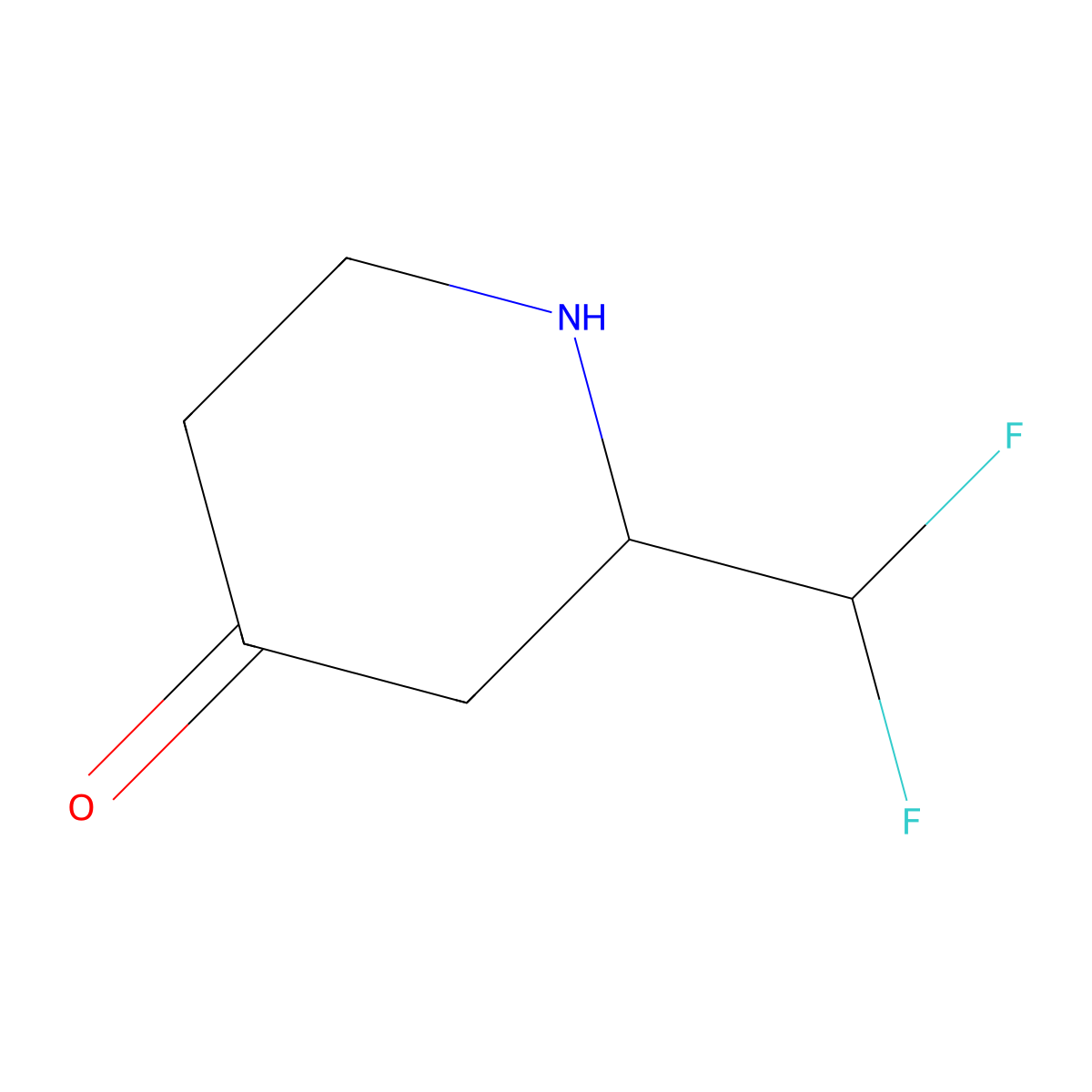 2-(Difluoromethyl)piperidin-4-one molecular structure, CAS 2353362-85-1