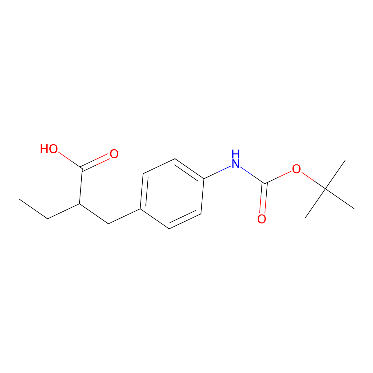 2-[(4-{[(Tert-butoxy)carbonyl]amino}phenyl)methyl]butanoic acid molecular structure, CAS 2353362-92-0
