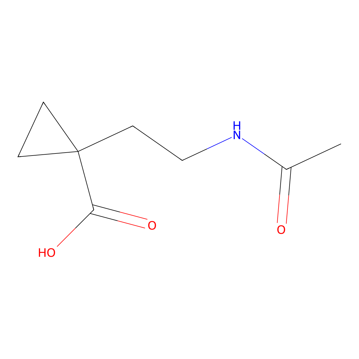 1-(2-Acetamidoethyl)cyclopropane-1-carboxylic acid molecular structure, CAS 2353370-95-1
