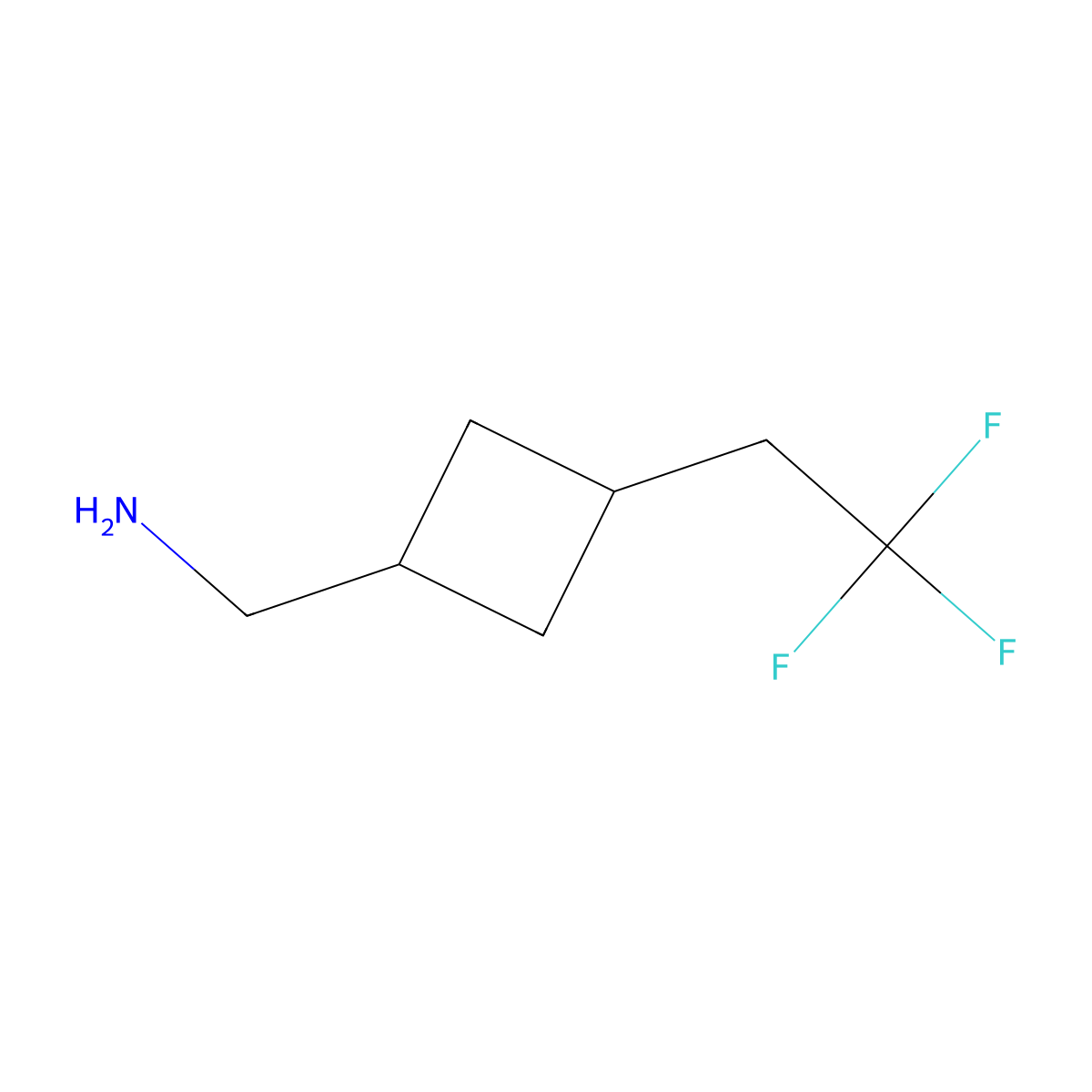1-[3-(2,2,2-Trifluoroethyl)cyclobutyl]methanamine molecular structure, CAS 2353390-97-1