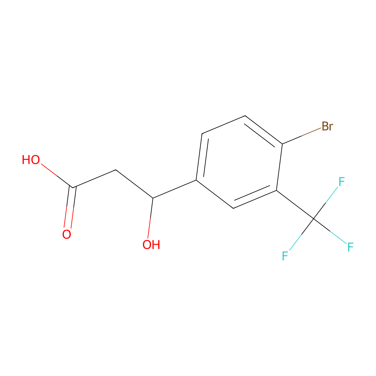 3-(4-Bromo-3-(trifluoromethyl)phenyl)-3-hydroxypropanoic acid molecular structure, CAS 2353408-10-1
