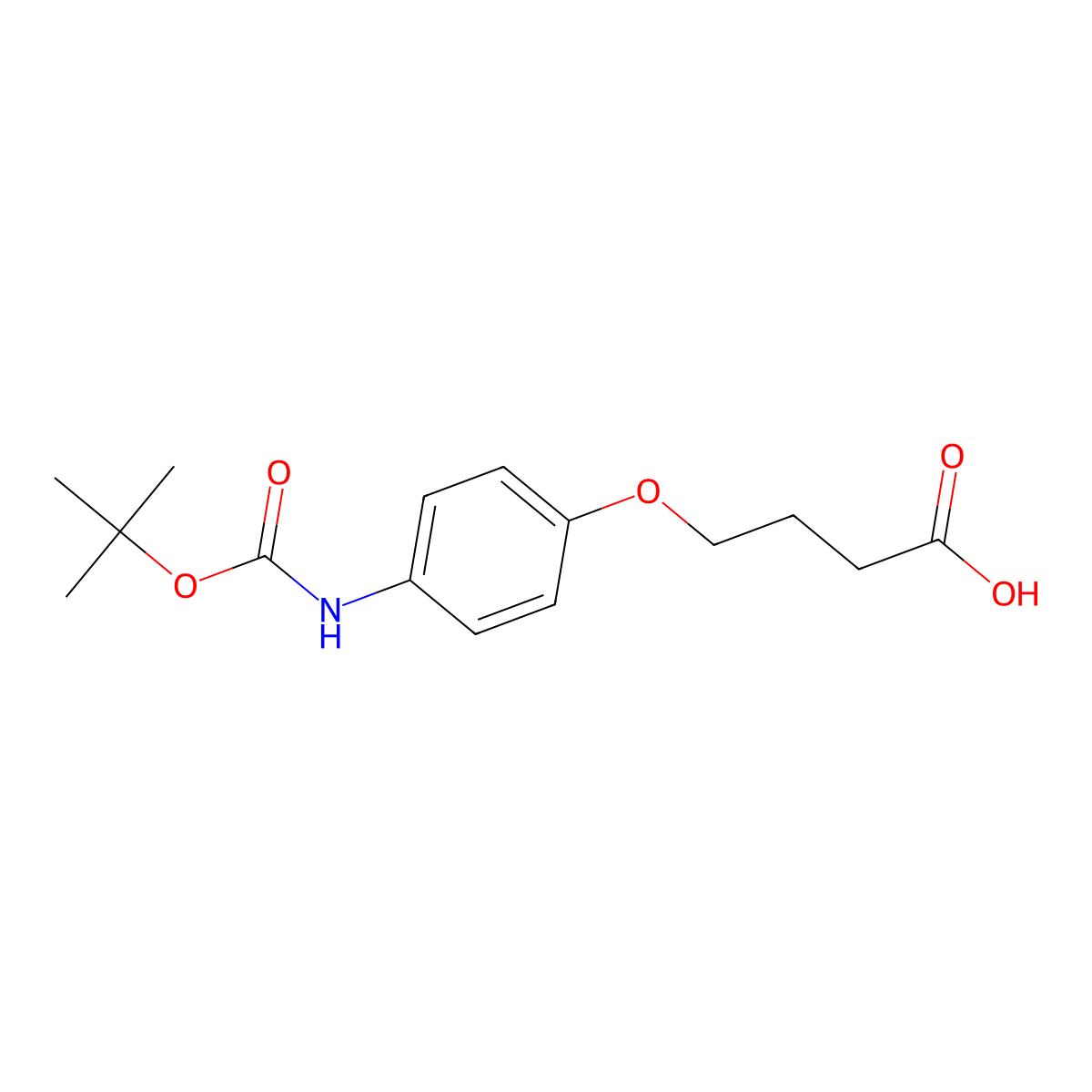 4-(4-{[(Tert-butoxy)carbonyl]amino}phenoxy)butanoic acid molecular structure, CAS 2353408-29-2