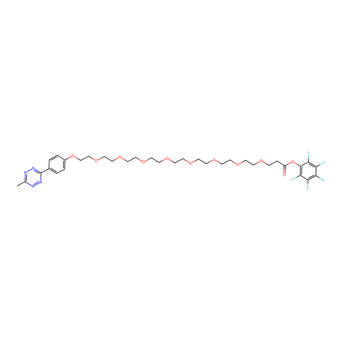 Methyltetrazine-PEG8-PFP ester molecular structure, CAS 2353409-49-9