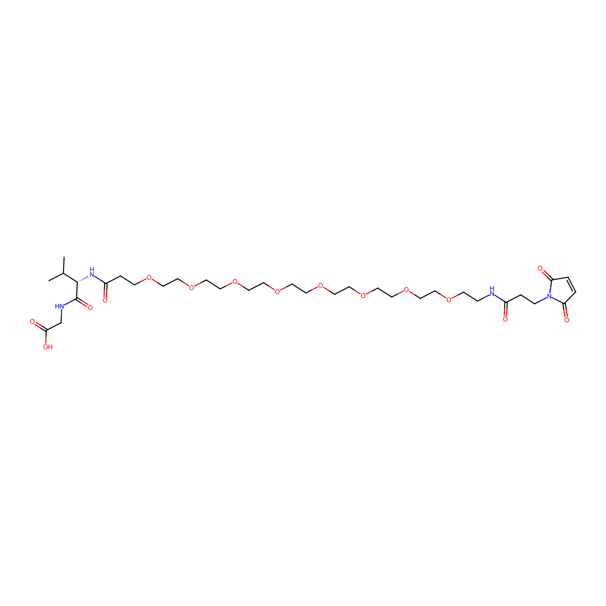 Mal-amido-PEG8-val-gly molecular structure, CAS 2353409-54-6