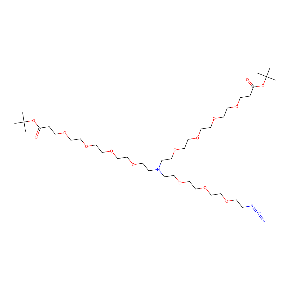 N-(Azido-PEG3)-N-bis(PEG4-Boc) molecular structure, CAS 2353409-58-0