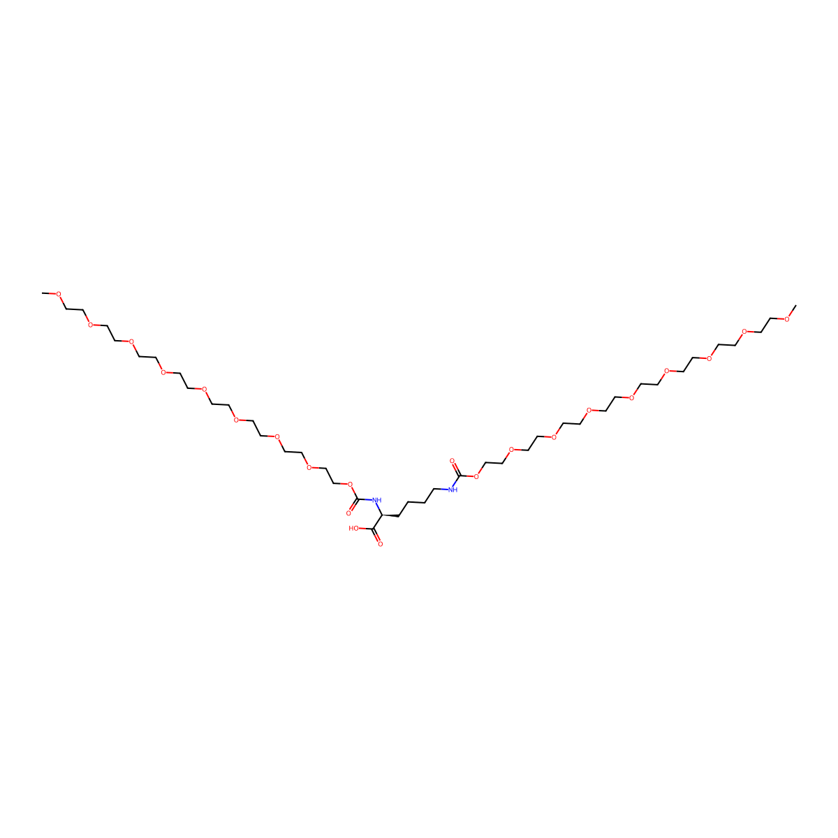 Bis-(m-PEG8-amido)-hexanoic acid molecular structure, CAS 2353409-77-3