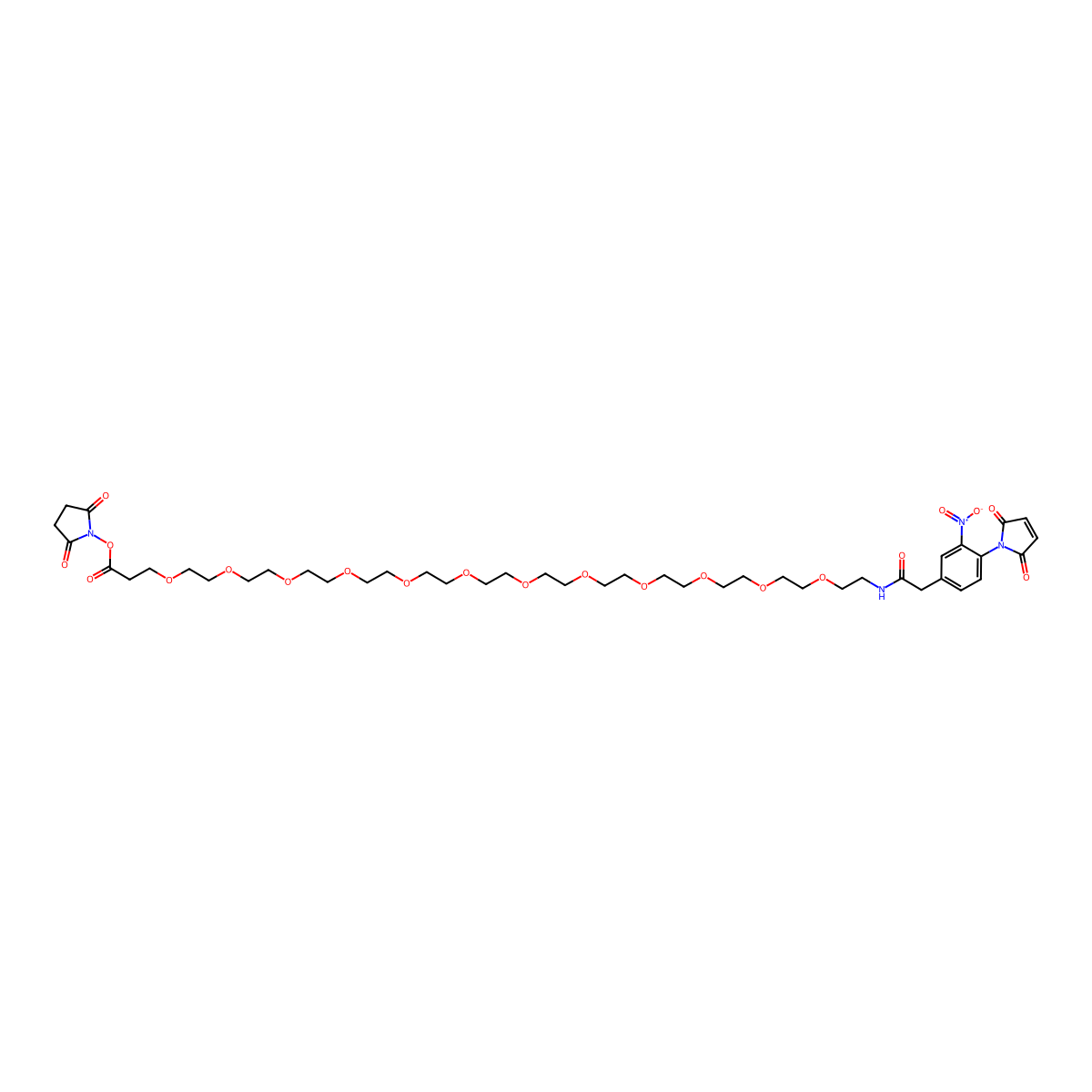 Mal-NO2-Ph-PEG12-NHS molecular structure, CAS 2353409-78-4