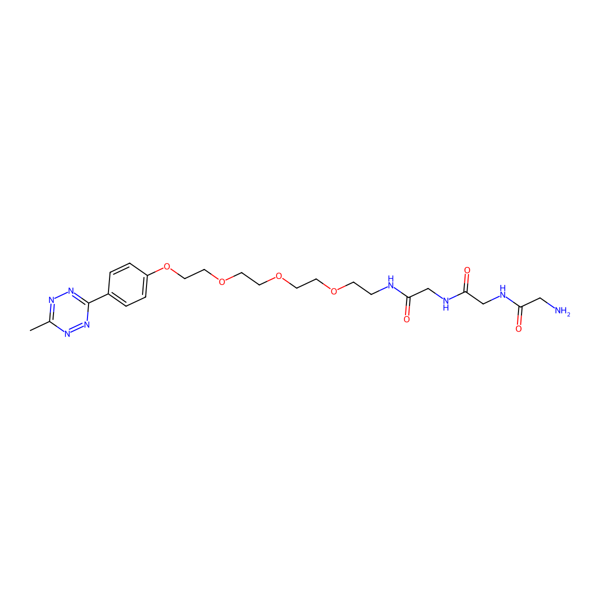 Gly-Gly-Gly-PEG4-methyltetrazine molecular structure, CAS 2353409-82-0